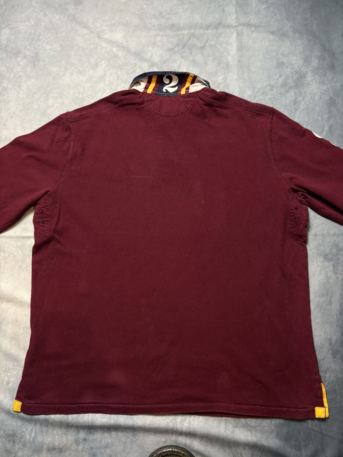 Polo Ralph Lauren × Vintage Ralph Lauren Big Pony Rugby Shirt Maroon / Yellow – Size L Size US L / EU 52-54 / 3 - 6 Thumbnail