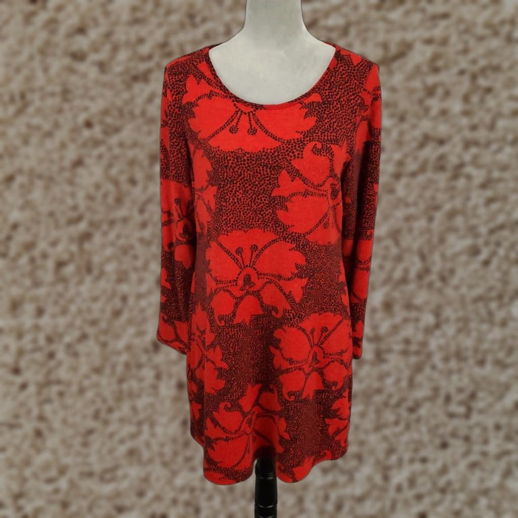 Anthropologie Aryeh Mini Shift Dress Womens Medium Red Floral Boho Artsy  Casual | Grailed