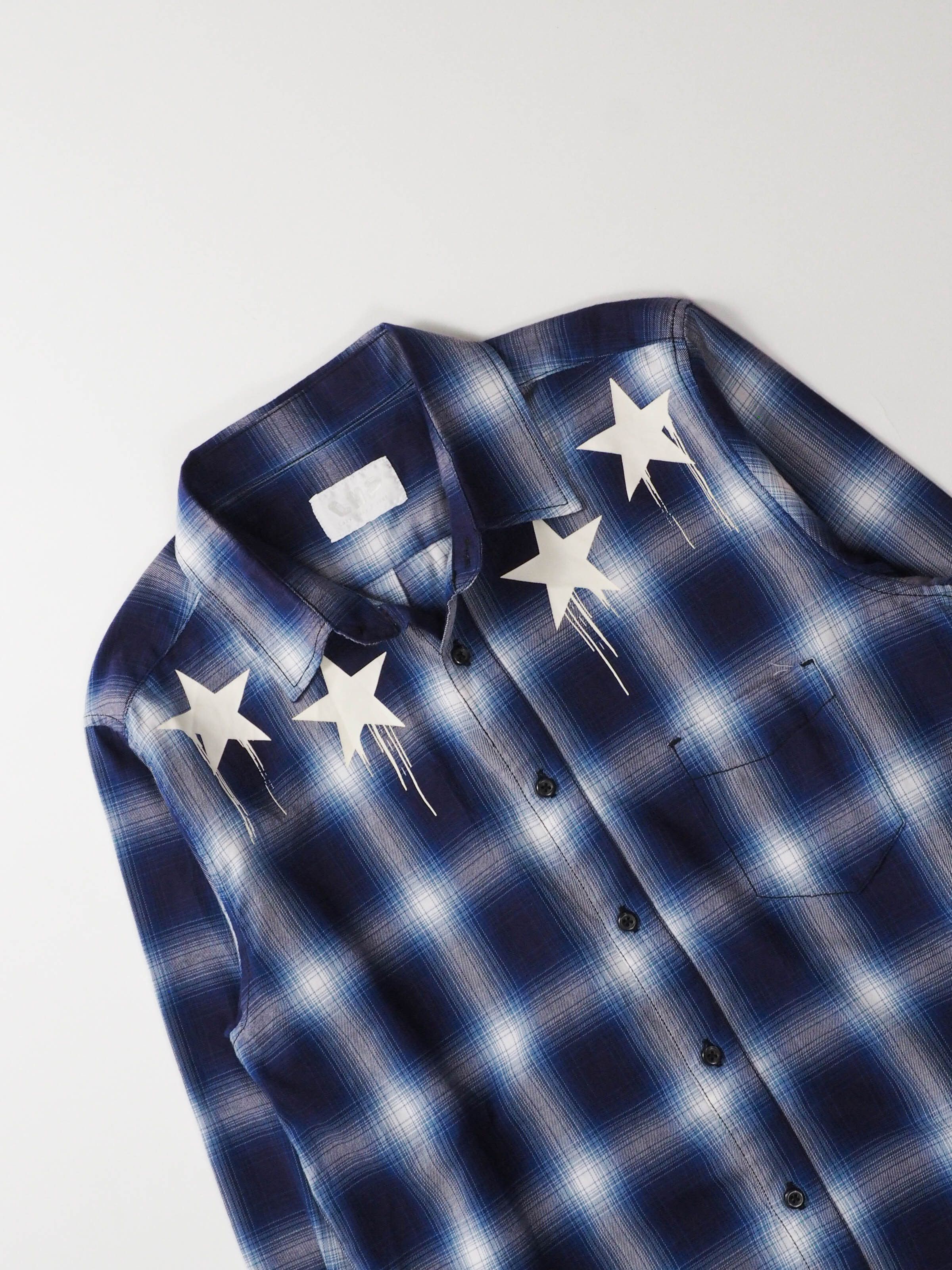 Japanese Brand LHP Japan Star Paint Plaid Flannel Shirt Size US L / EU 52-54 / 3 - 3 Thumbnail