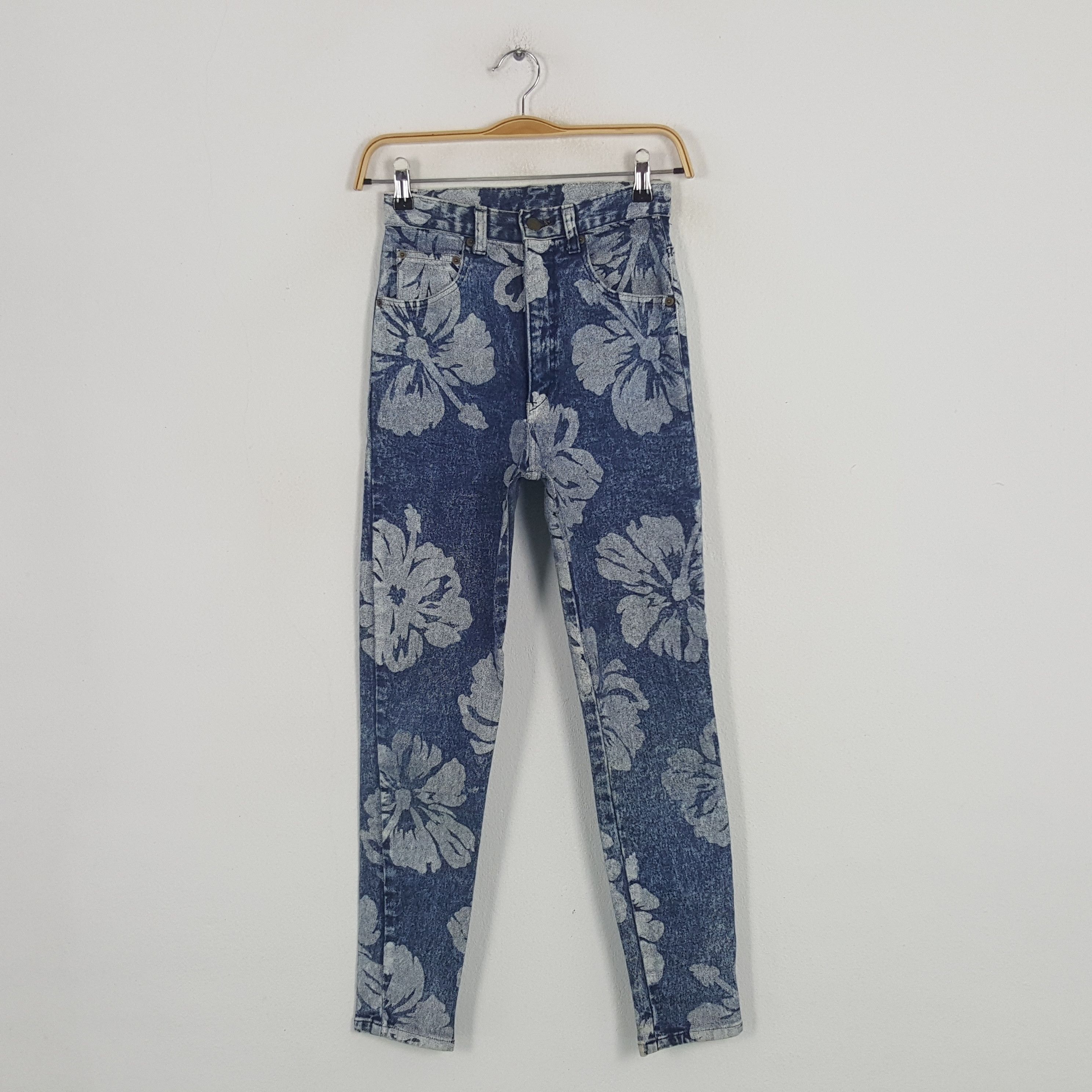 Vintage Vintage RYU Sports American Flower Design Skinny Denim Jeans Size US 26 / EU 42 - 1 Thumbnail