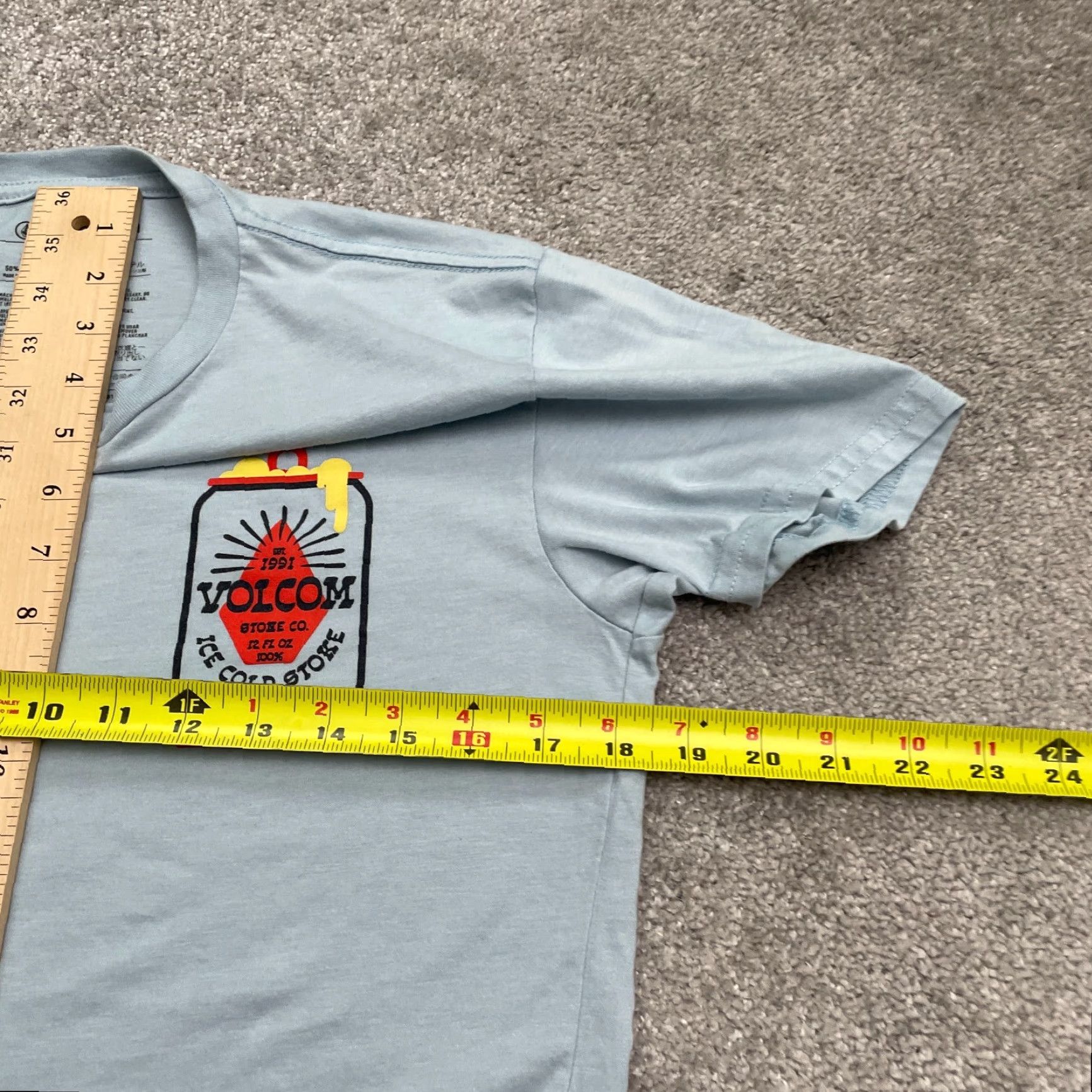 Volcom VOLCOM Beer Can Graphic T-Shirt Men Small Blue Casual Crew Neck Short Sleeve Size US S / EU 44-46 / 1 - 7 Thumbnail