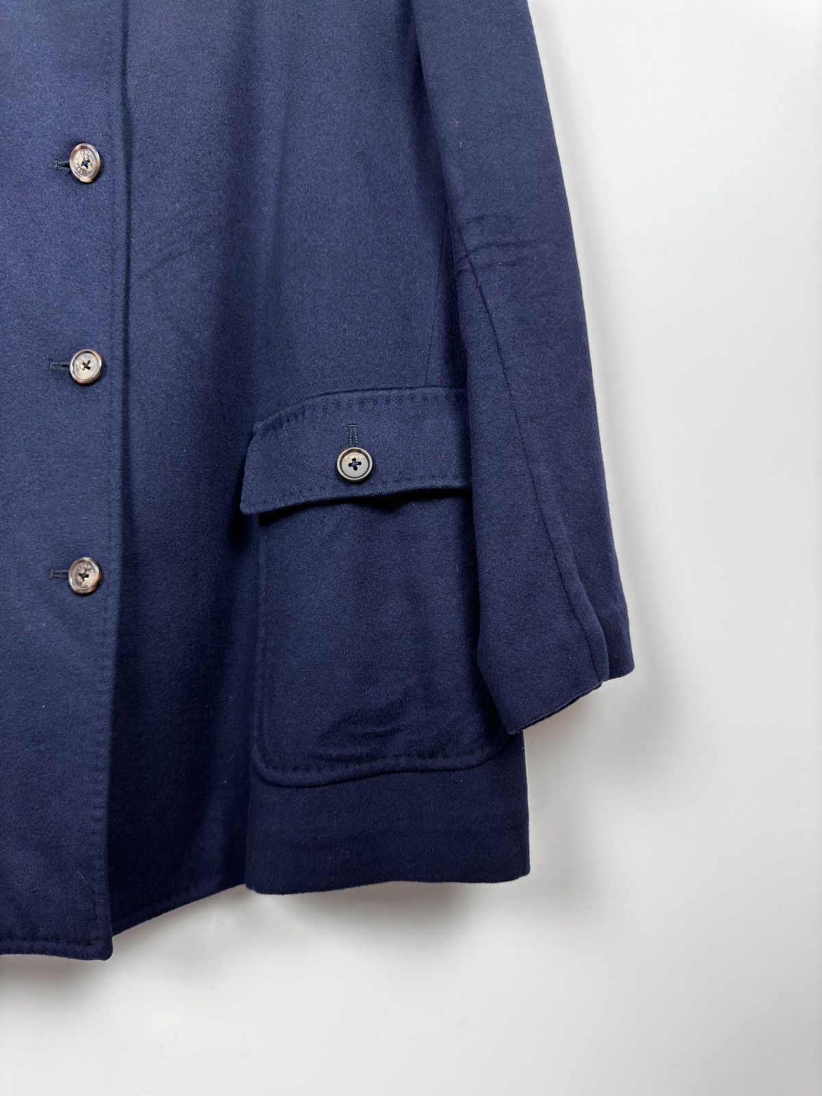Loro Piana Loro Piana Cashmere&Wool Navy Coat Size L / US 10 / IT 46 - 4 Thumbnail