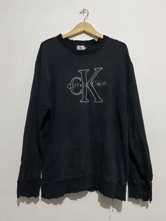 BNWOT CK Calvin Klein Jeans hooded sweatshirt Jumper Hoodie Black