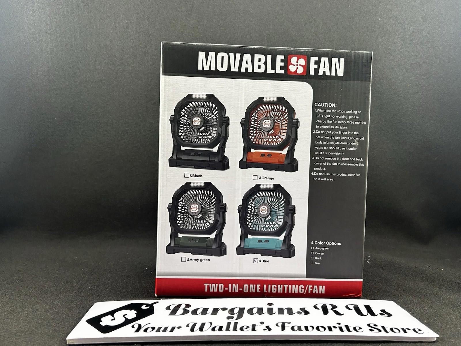 The Unbranded Brand Movable Fan, Rechargeable Table/Desk, LED Light, Adjustable Size ONE SIZE - 1 Thumbnail