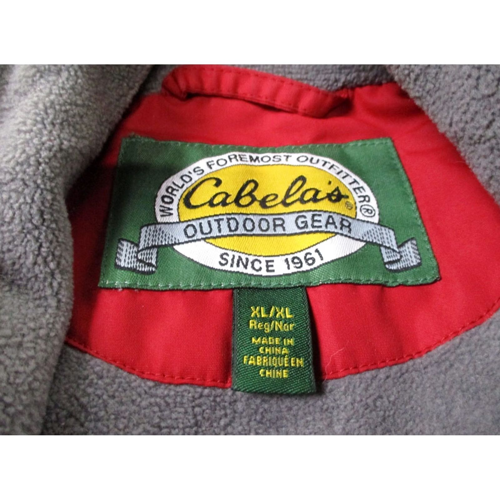 Vintage Cabela's Jacket Mens XL Puffer Fleece Lined Hunting Outdoors Windbreaker Long Zip Red Weathergear Pockets Size US XL / EU 56 / 4 - 6 Thumbnail
