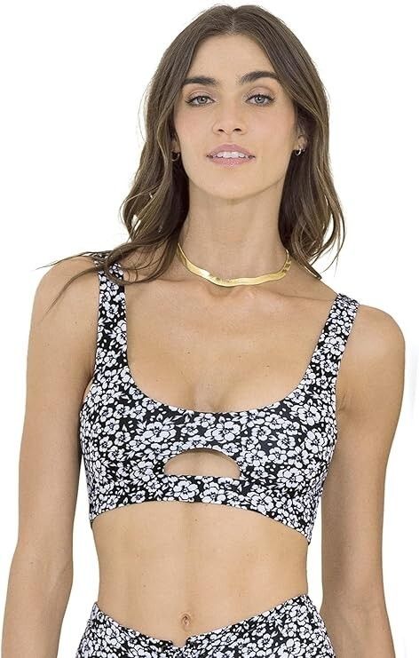 MAAJI Reversible Floral Black Pansy Briget Swim Top ( S )