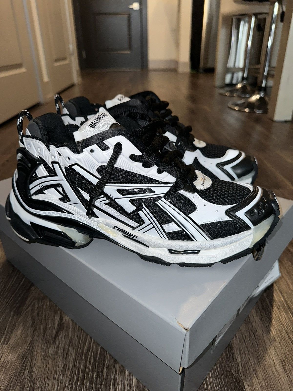Balenciaga BALENCIAGA RUNNER BLACK/WHITE | Grailed