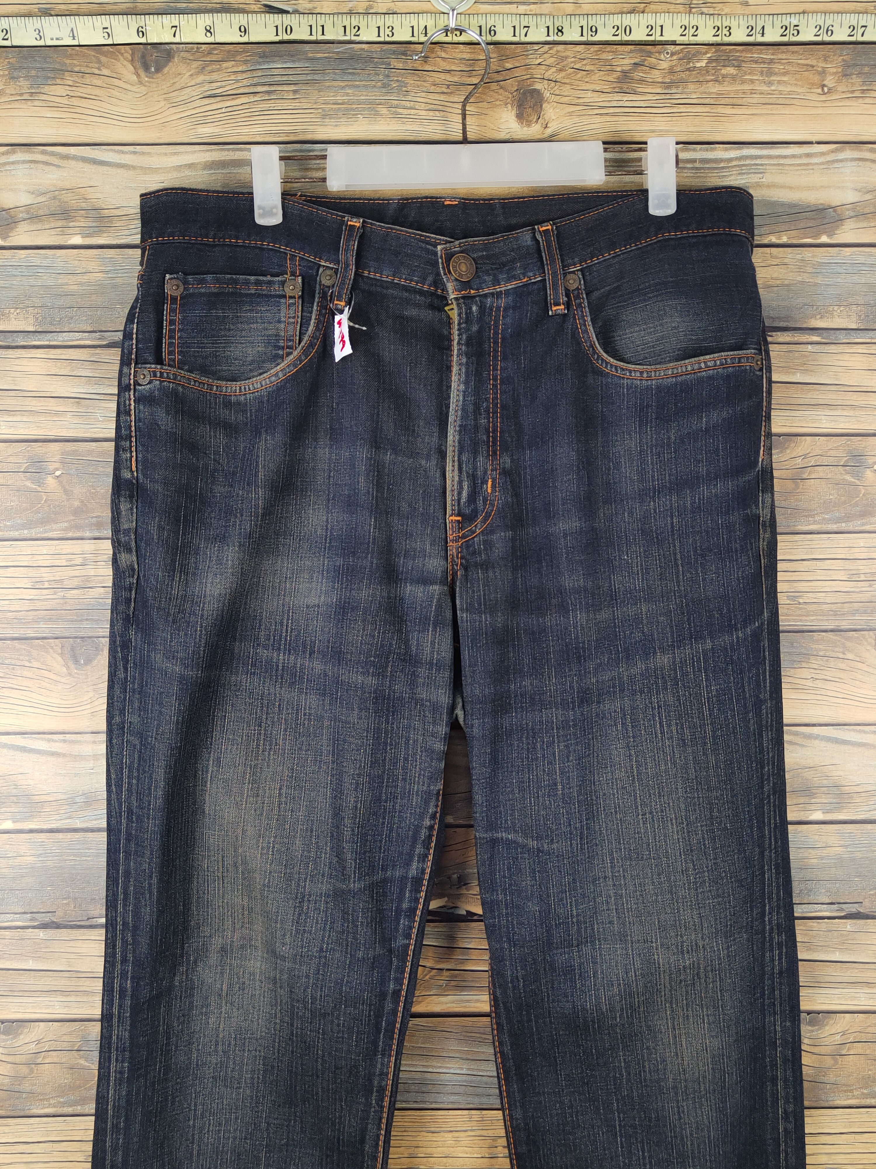 Edwin Edwin vintage Black Distressed Ripped denim Jeans #W1379 Size US 34 / EU 50 - 3 Thumbnail