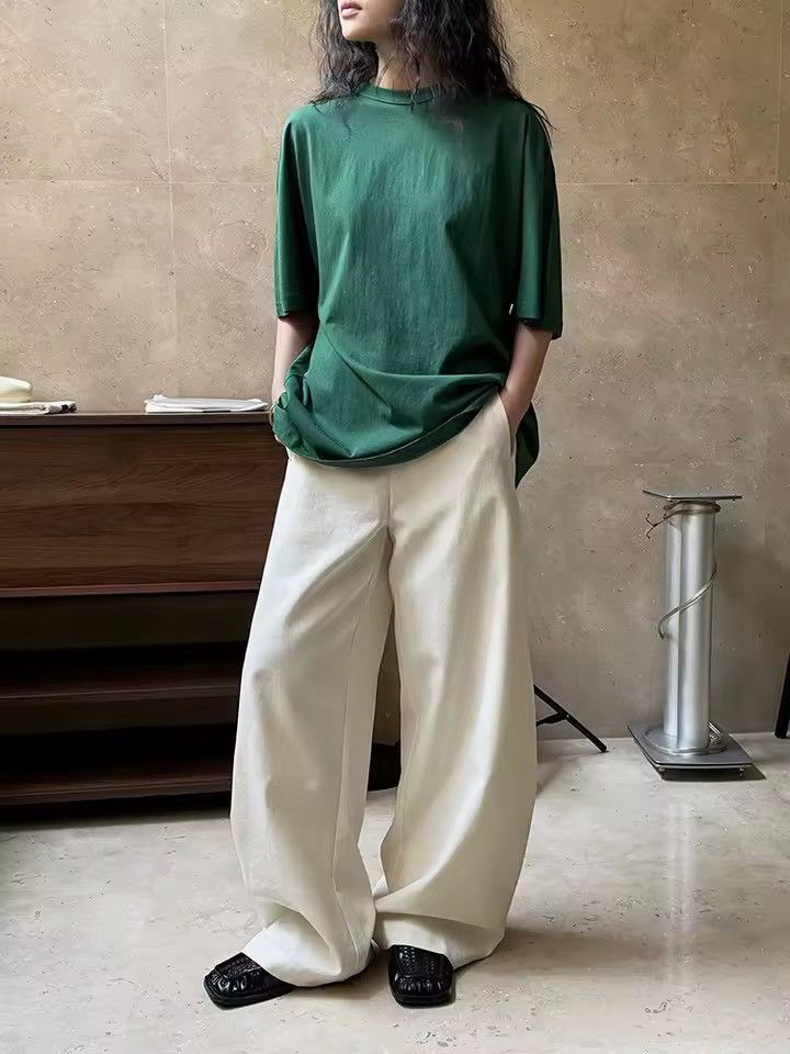 Other Casual Wide Leg Straight Loose Baggy School Pants Size 27" / US 4 / IT 40 - 3 Thumbnail