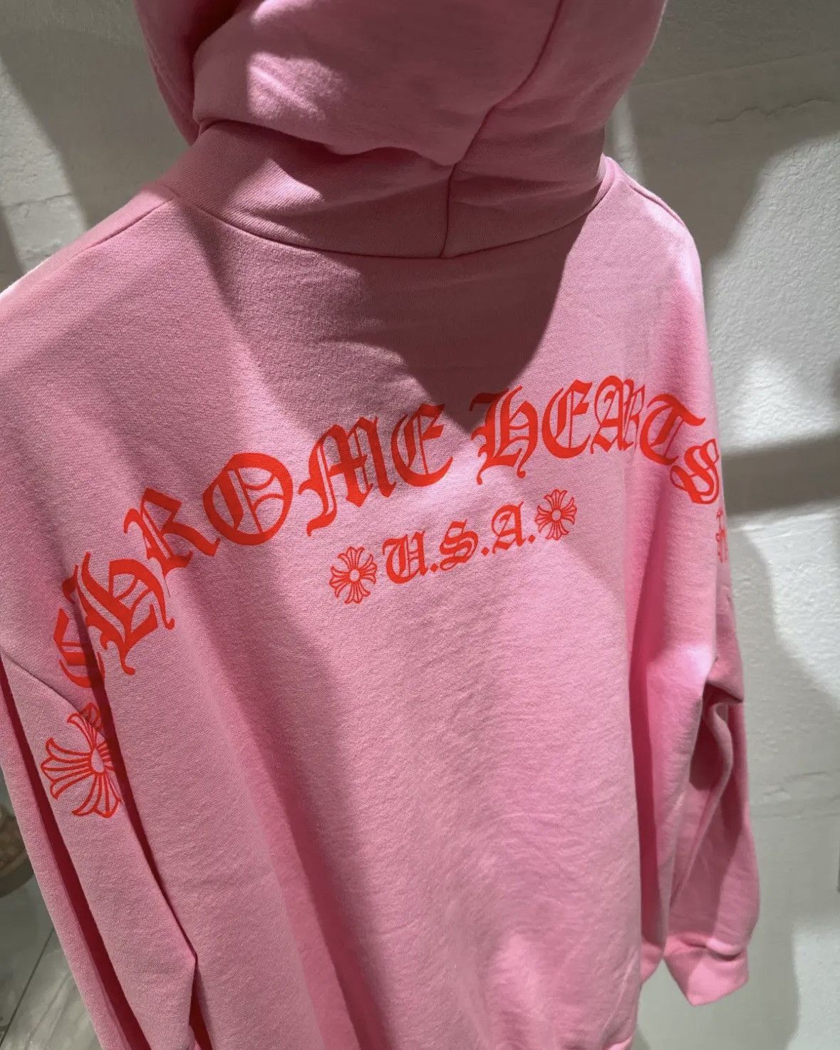 Chrome Hearts Chrome Hearts USA Script Logo Pink Hoodie Size US L / EU 52-54 / 3 - 5 Thumbnail