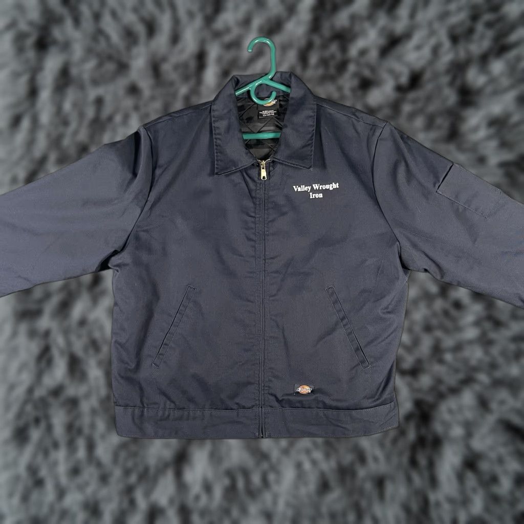 Dickies Dickies Jacket Mens XLR Navy Blue Canvas Work Chore Utility Bomber Zip Up Lined Pockets Regular Size US XL / EU 56 / 4 - 1 Thumbnail