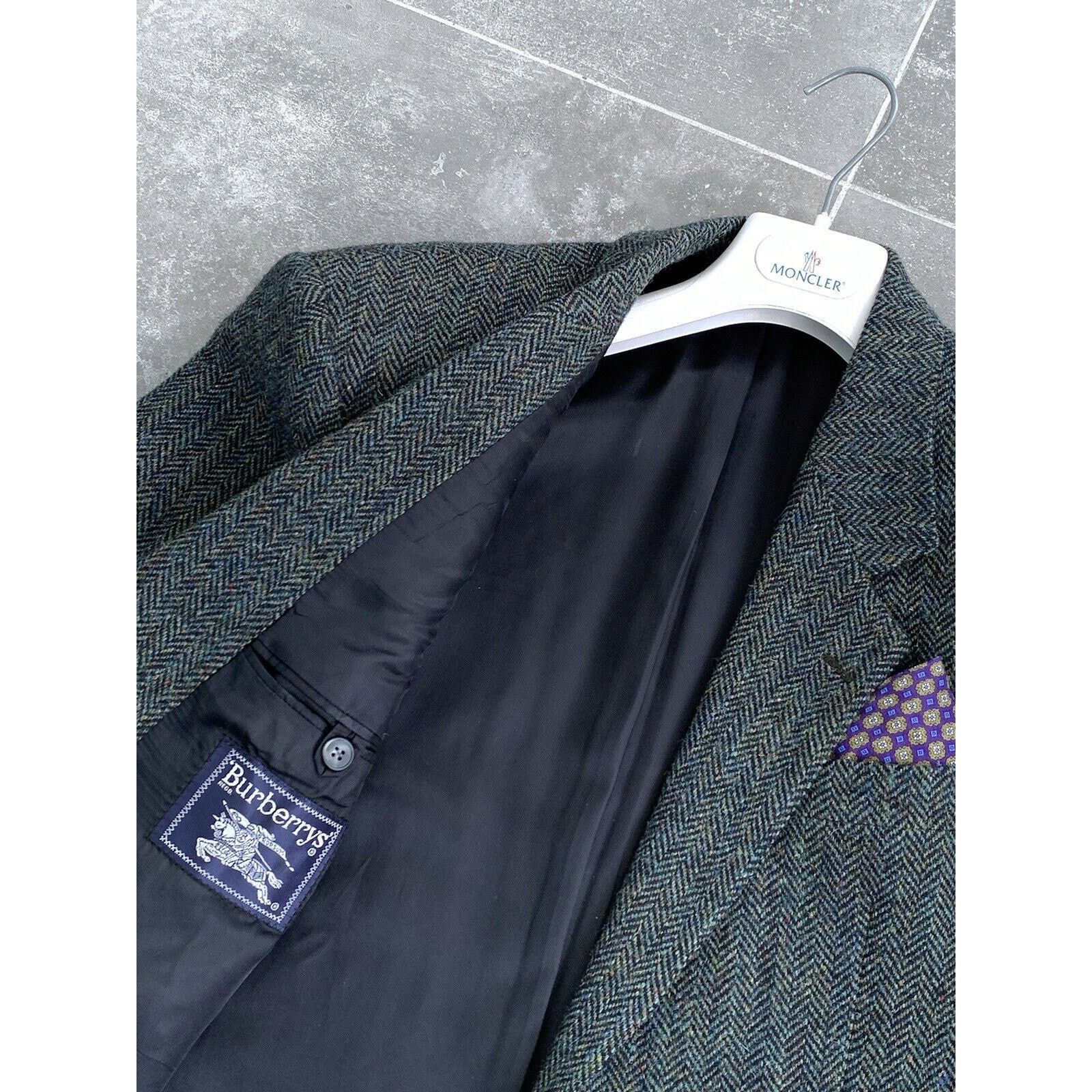 Burberry × Harris Tweed Men's BURBERRYS' HARRIS TWEED Sport Blazer Jacket Coat EU 52 Size 52R - 6 Thumbnail