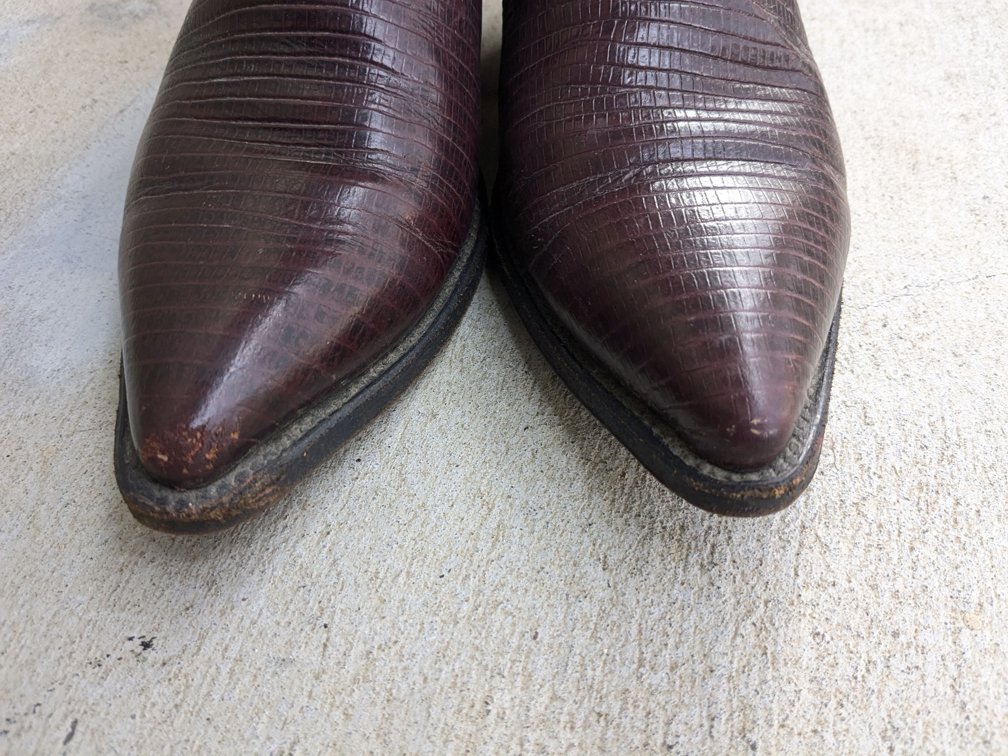 Genuine Leather Cuevas Boots Burgundy Faux Leather Mexico Size US 9.5 / EU 42-43 - 2 Thumbnail
