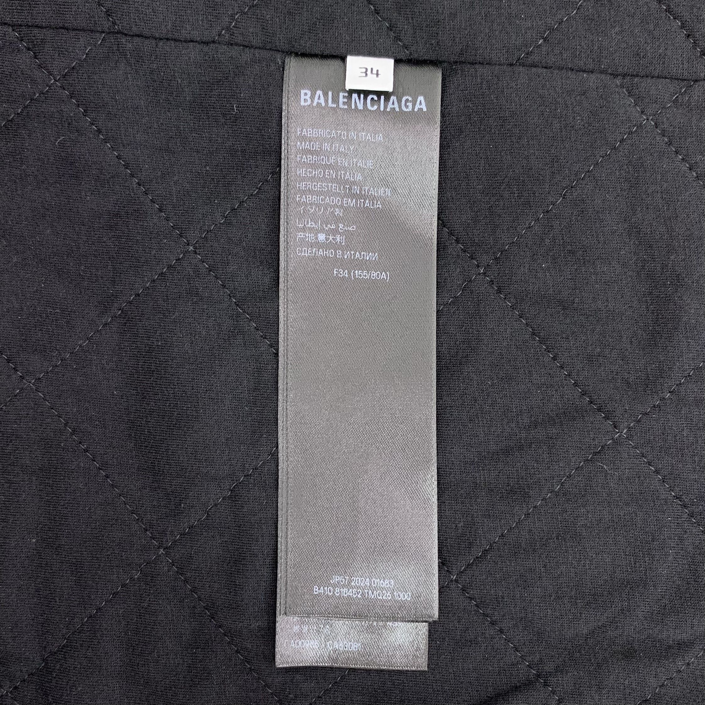 Balenciaga Balenciaga Black Logo Fleece Jacket (XXS / 34) Size XXS / US 00 / IT 34 - 4 Thumbnail