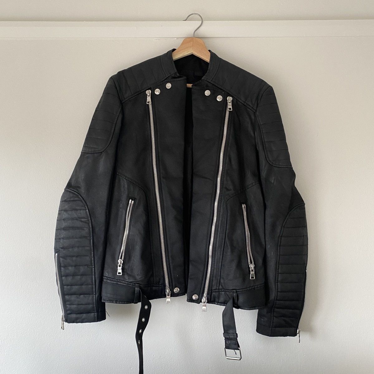Balmain Balmain Paris SS12 Waxed Denim Biker Jacket Size US M / EU 48-50 / 2 - 1 Thumbnail