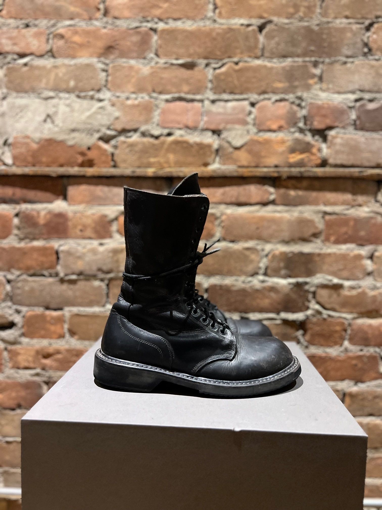 Rick Owens Rick Owens Leather Combat Boots – Side Zip – 45488 Size US 8 / EU 41 - 4 Thumbnail