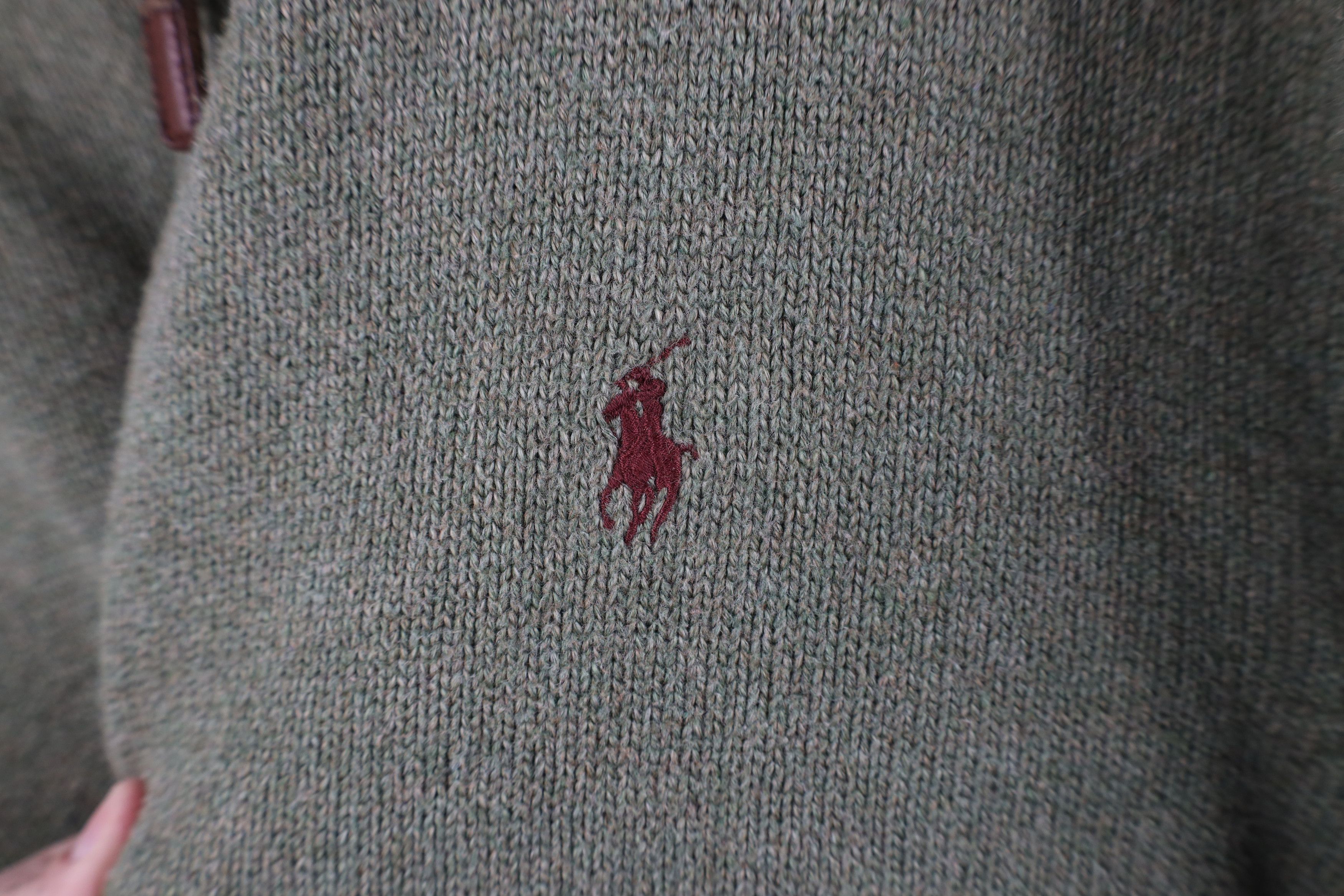Ralph Lauren × Vintage Vintage Ralph Lauren Ribbed Knit Half Zip Pullover Sweater Size US L / EU 52-54 / 3 - 4 Thumbnail