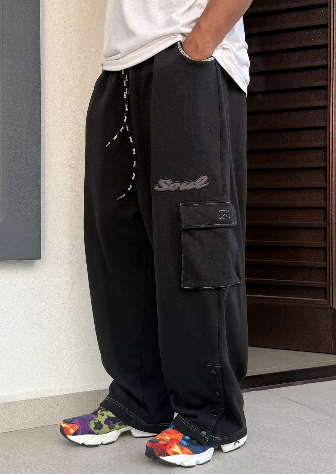 Triple 5 Soul SOUL Black Baggy Cargo Sweatpants Size US 36 / EU 52 - 1 Thumbnail