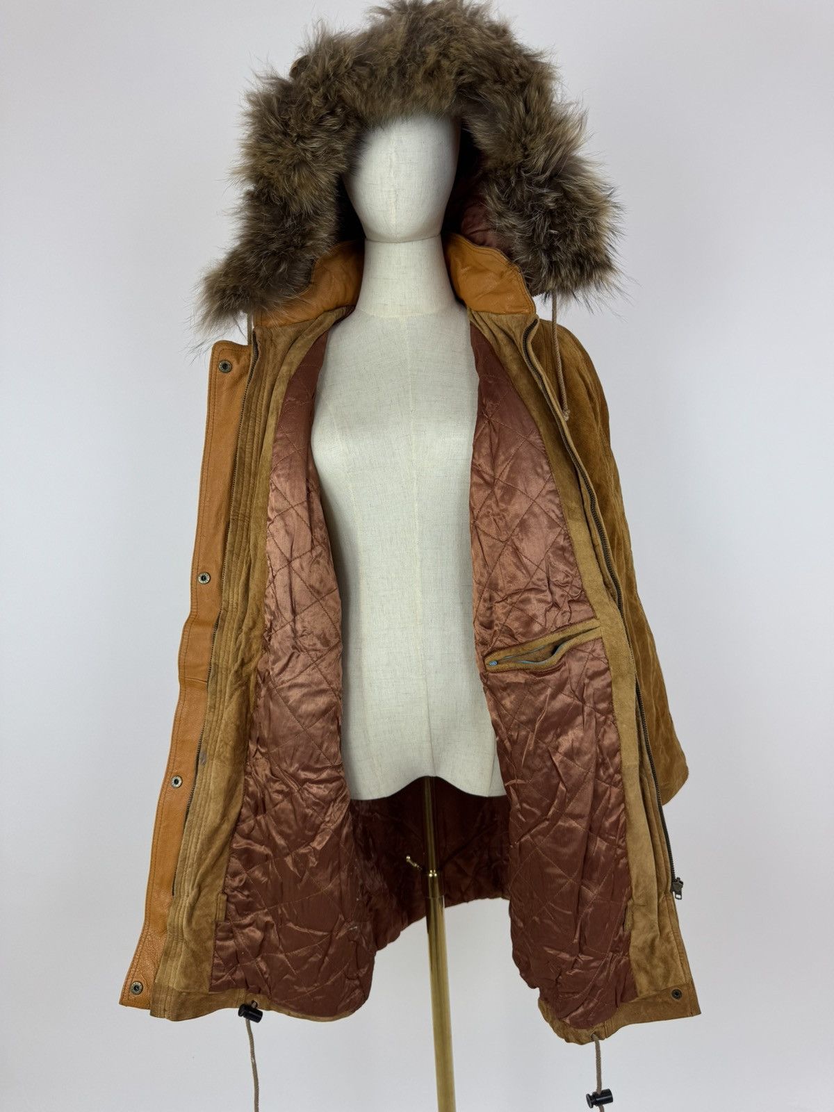 JOFAMA Jofama Vintage Leather Parka Jacket Fur Trim Womens Size 40 Size M / US 6-8 / IT 42-44 - 8 Thumbnail