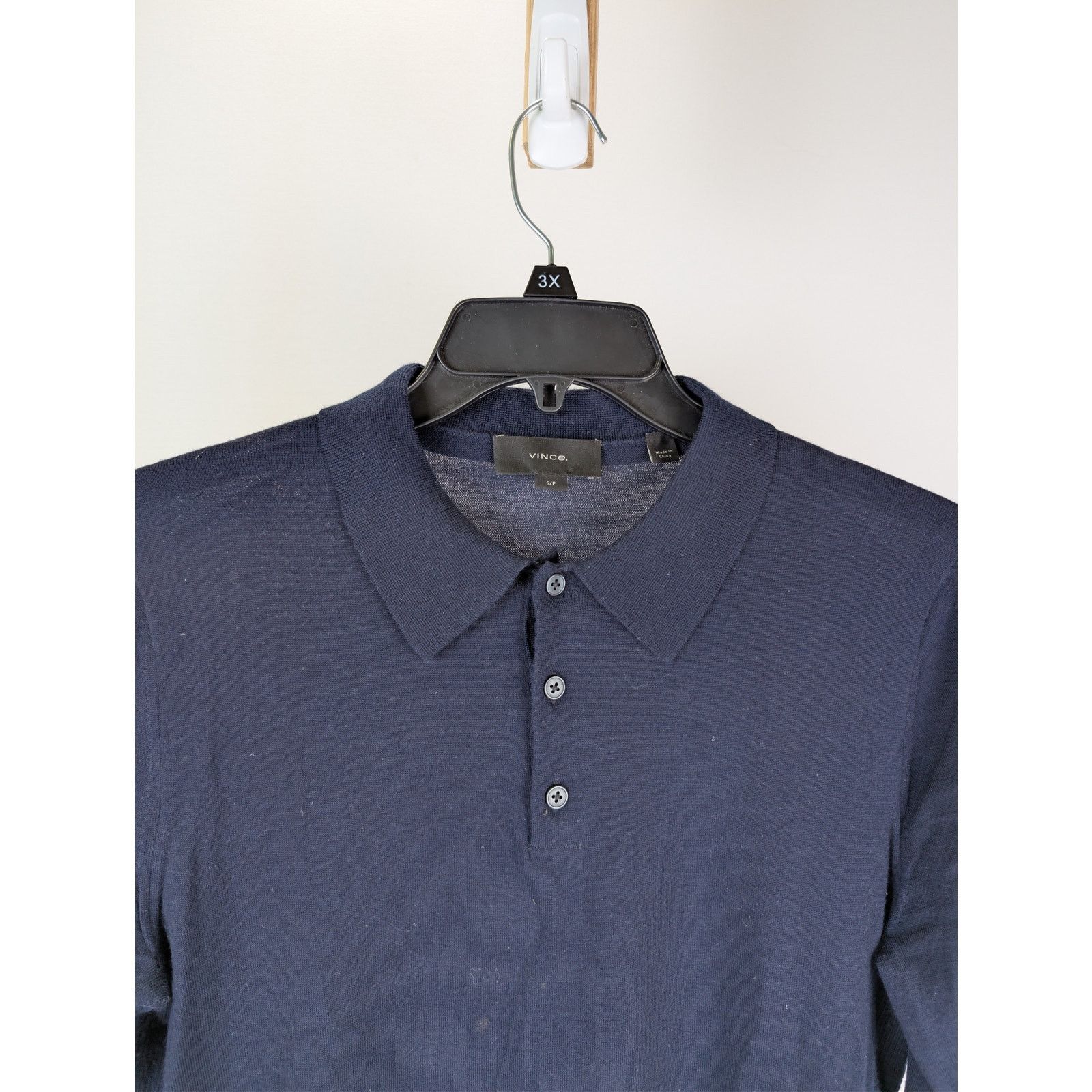 Vince o1rshd1 CC20 Long Sleeve Polo Shirt in Navy Blue Size US S / EU 44-46 / 1 - 7 Thumbnail