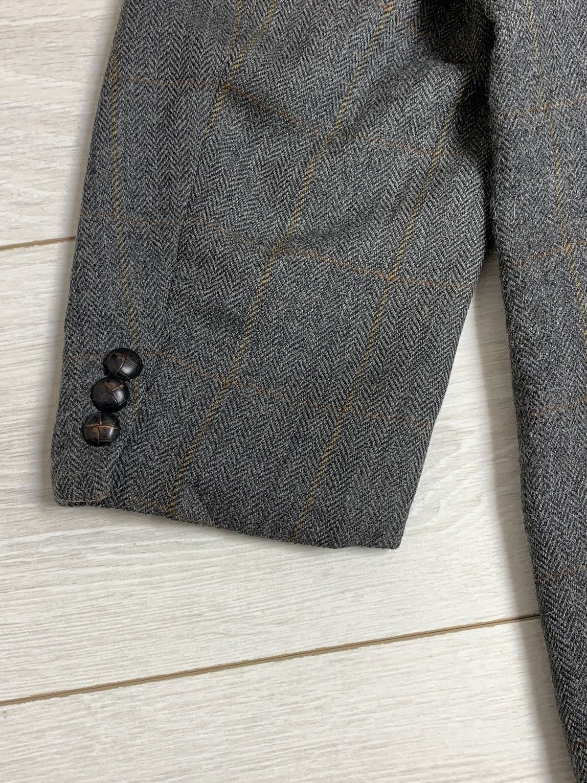 Burberry Vintage Burberrys’ Alpaca & New Wool Herringbone Blazer Grey Size 46S - 12 Thumbnail