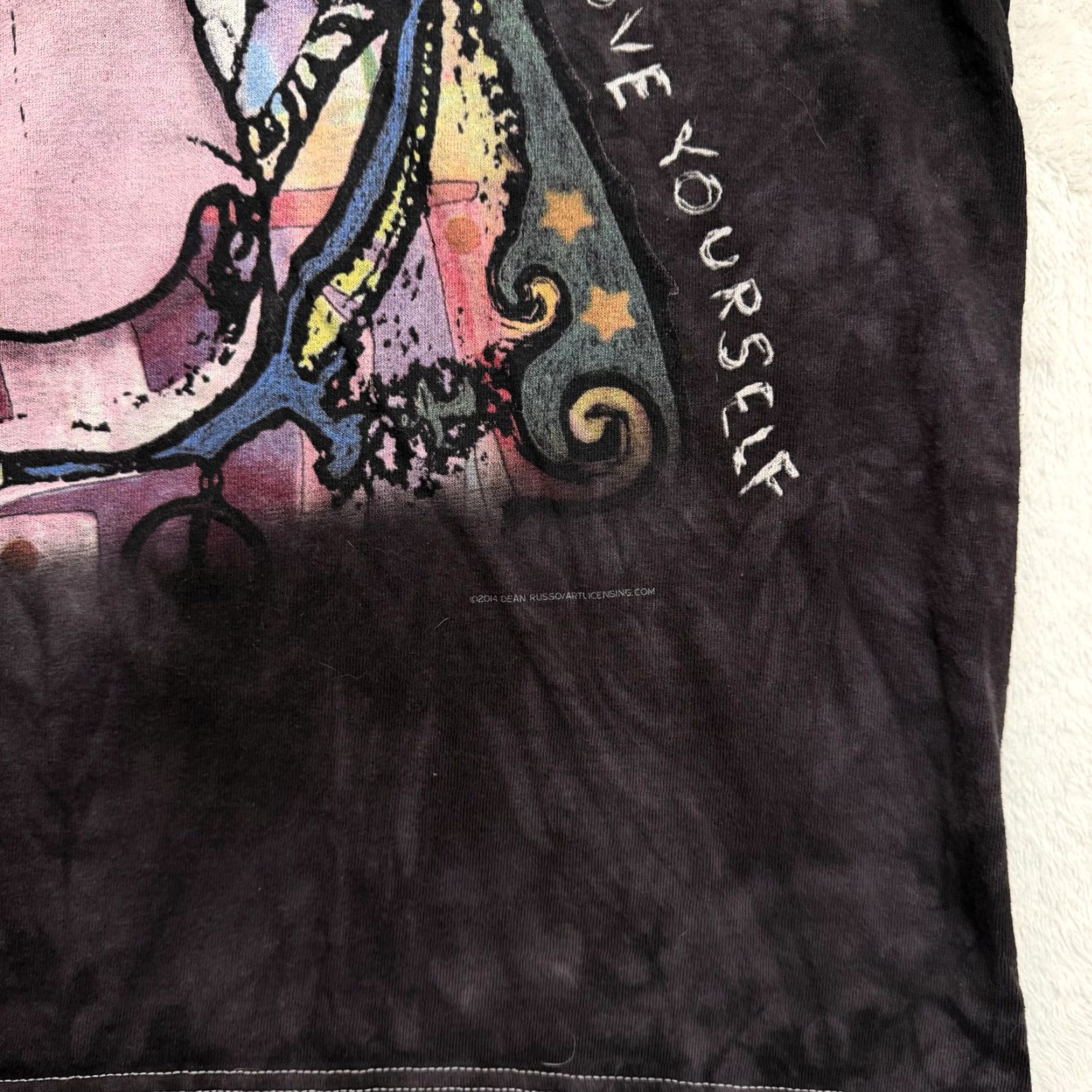 Vintage 3DTEES Shirt Mens XL Black Tie-Dye Dog Quote Dean Russo Graphic Art T-Shirt Size US XL / EU 56 / 4 - 6 Thumbnail