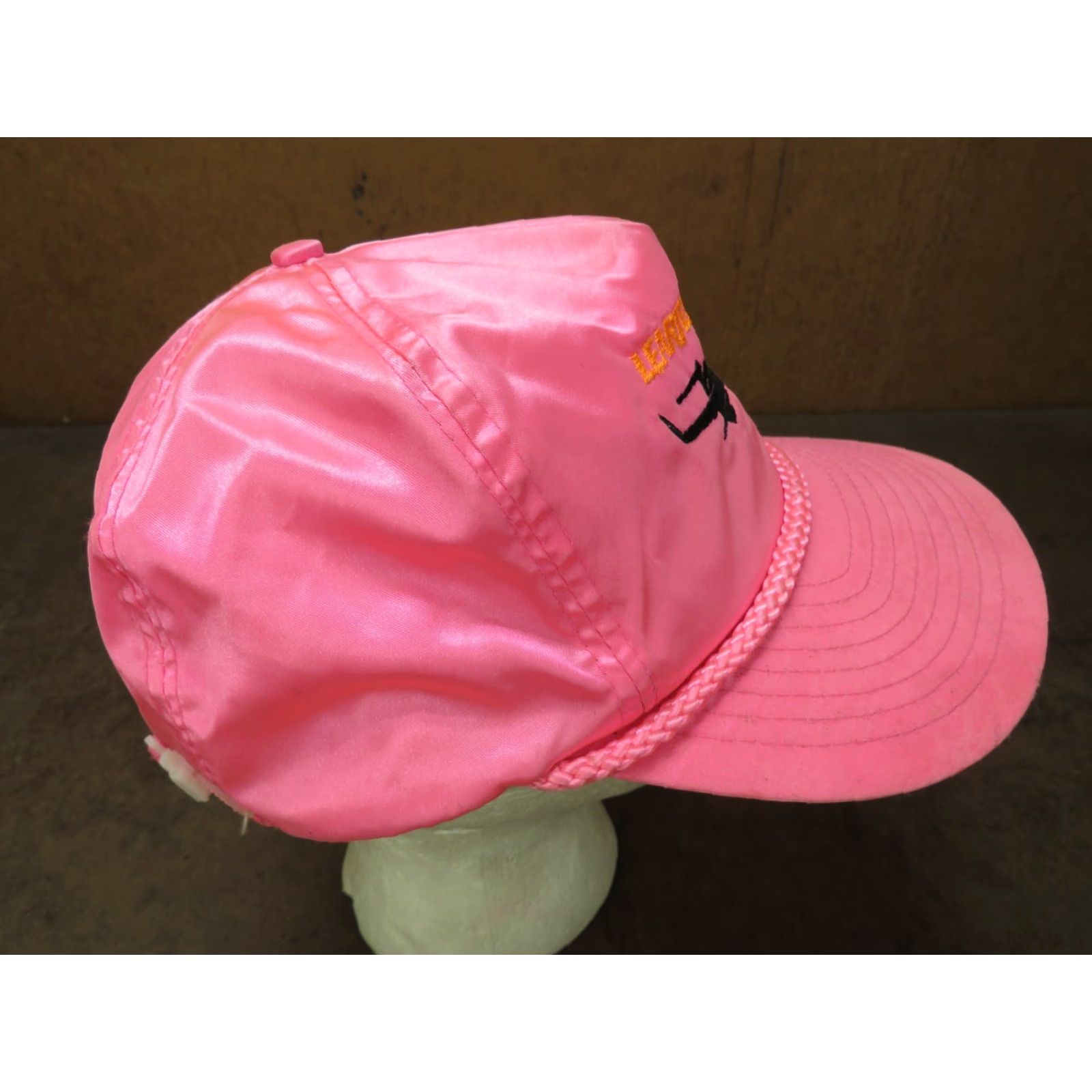 Pinko VTG HaT Trucker Snapback Hat Neon Pink Airplane VTG Learjet Advertising 1990s Multi-Color Casual Mens Womens Boys Girls Size ONE SIZE - 5 Thumbnail