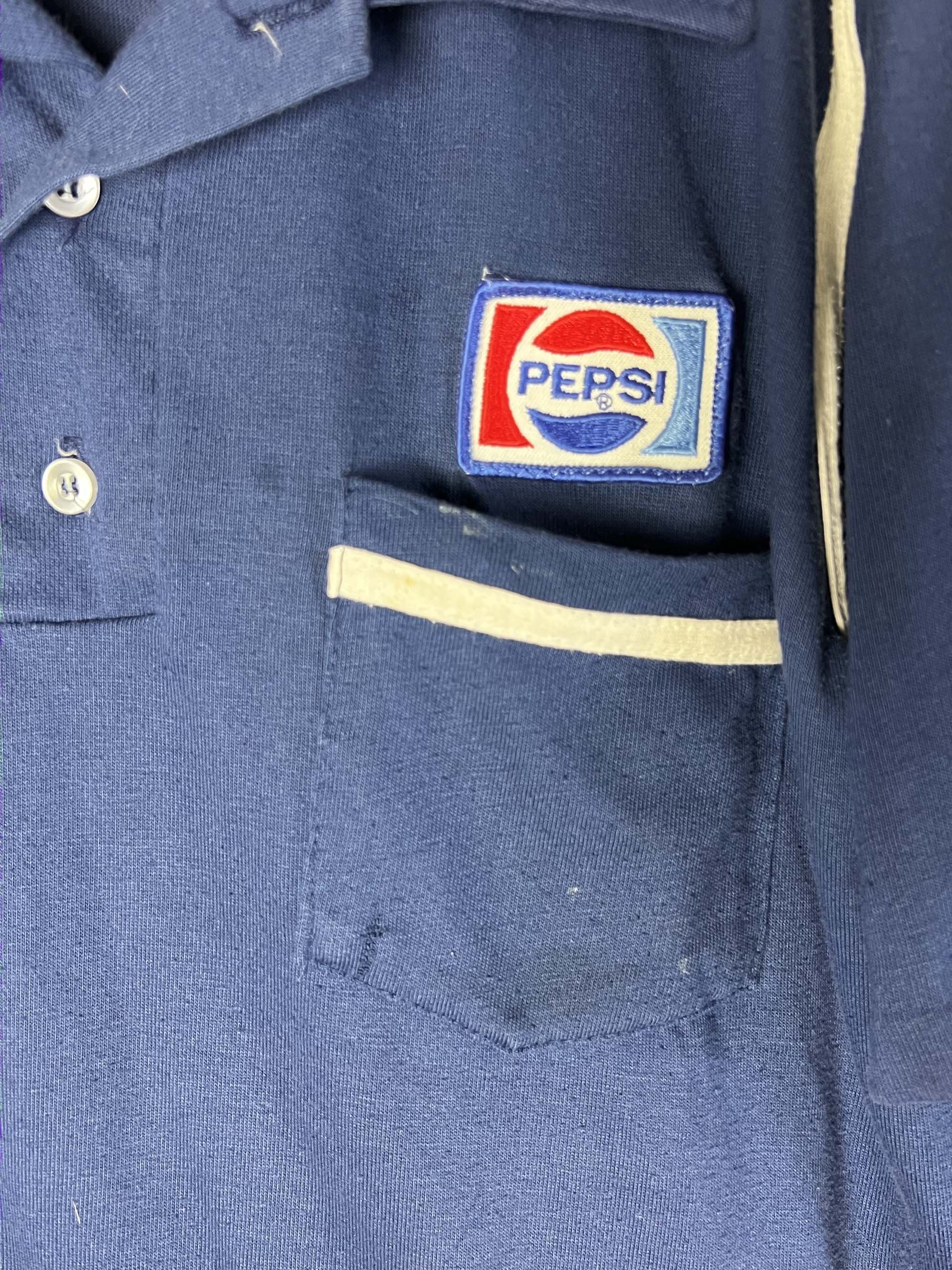 Pepsi Vintage 1970's Pepsi Polo Work Shirt - Name Tag : Larry Size US L / EU 52-54 / 3 - 9 Thumbnail