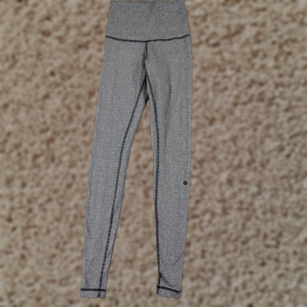 Lululemon Lululemon Pants Womens 0 Gray Black Stripe High Times Pant Dance Gym 29" Size 25" / US 0 / IT 36 - 1 Thumbnail