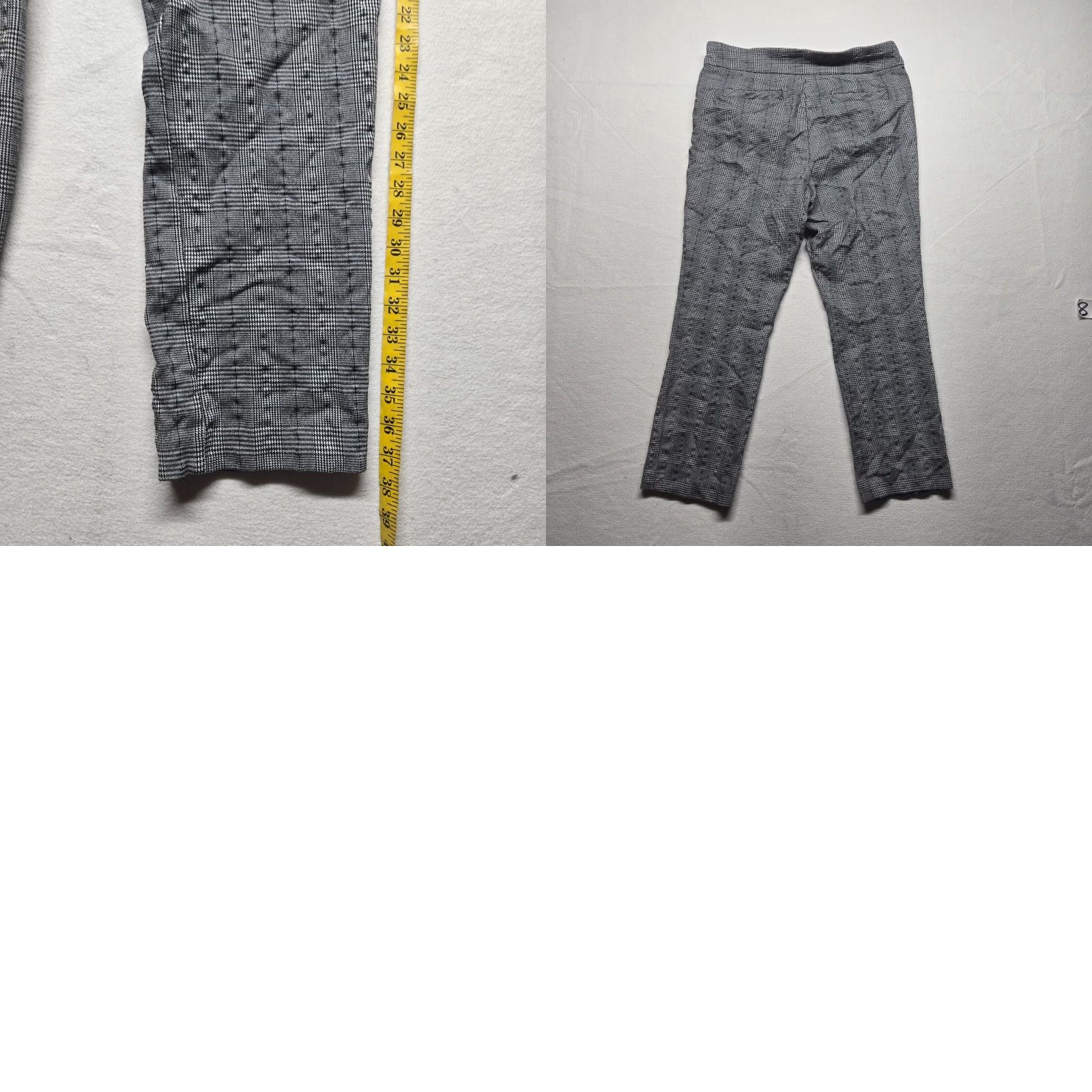 Vintage KIM ROGERS Women's Pants Gray Plaid Pull On Elastic Waist Size 16S Size 38" / US 16 / IT 52 - 8 Thumbnail