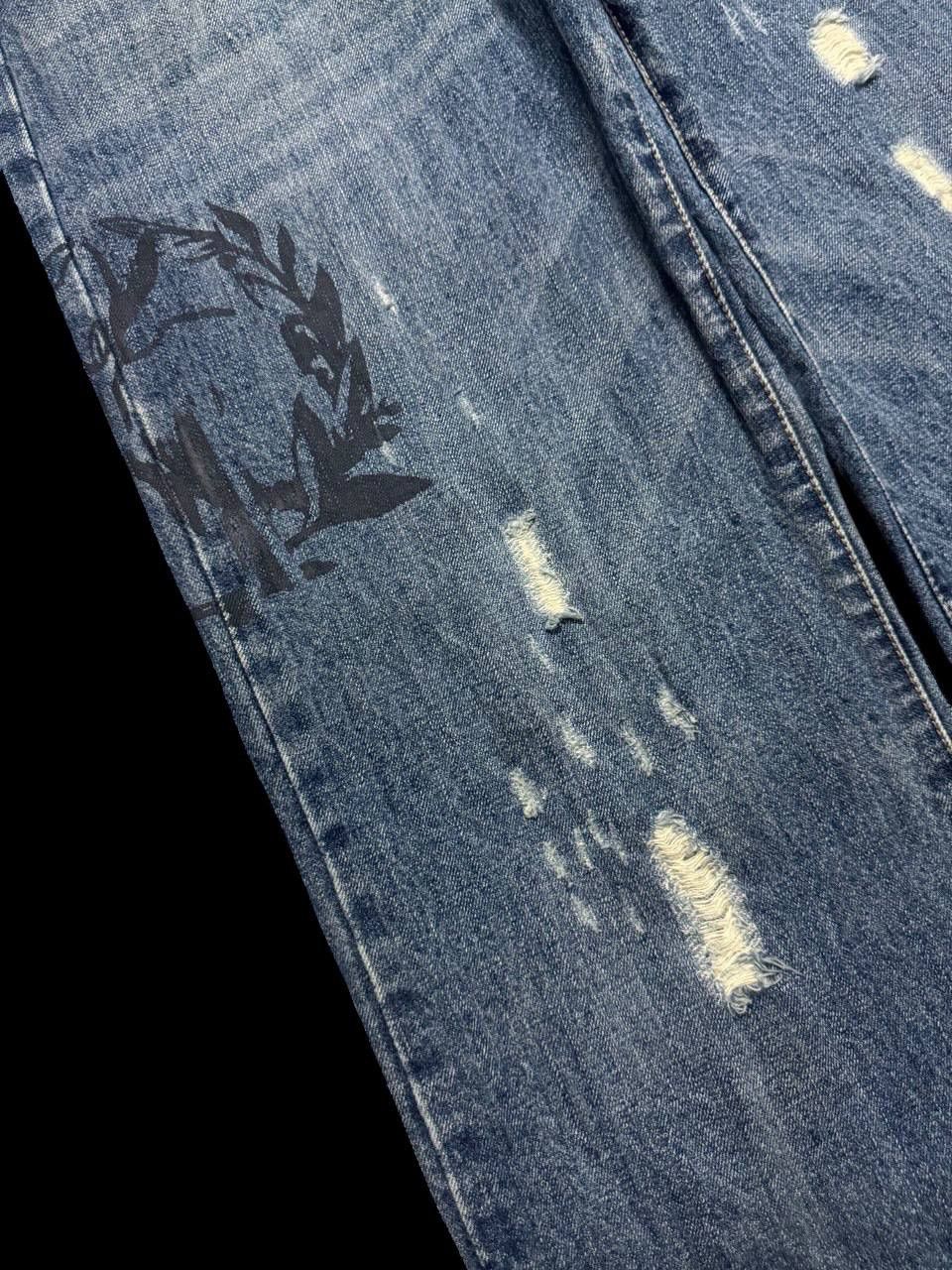 Abercrombie & Fitch BOOTCUT Sick Abrecrombie Mudwash Distress Tattoo Baggy Flare Size US 30 / EU 46 - 10 Thumbnail