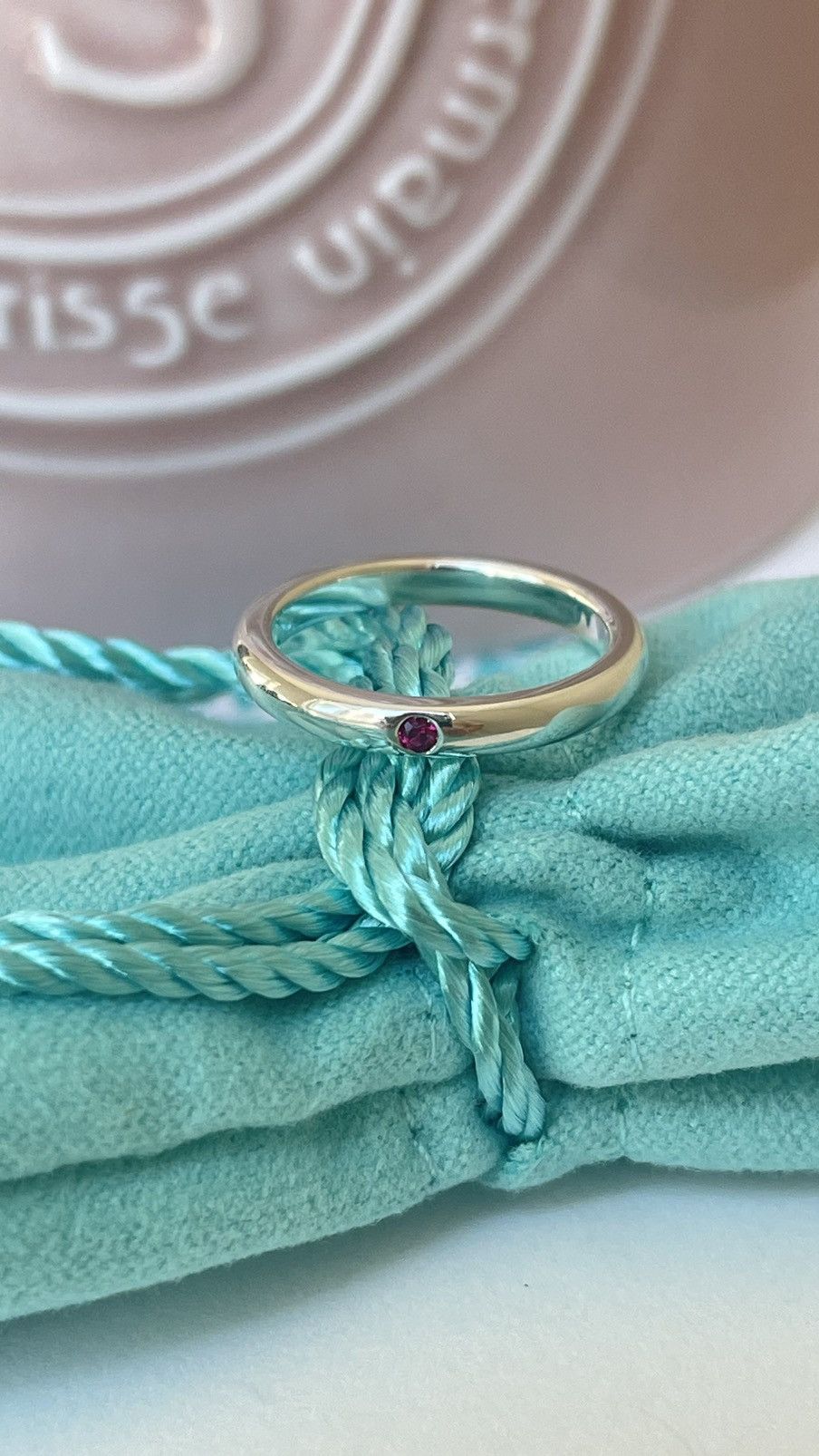 Tiffany & Co. Tiffany & Co. Elsa Peretti Ruby Silver Stacking Band 5 $450 Size ONE SIZE - 13 Thumbnail