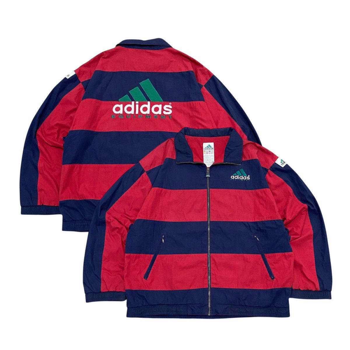 Adidas 90s Adidas Equipment Light Windbreaker Jacket Red Navy Size US XXL / EU 58 / 5 - 1 Thumbnail