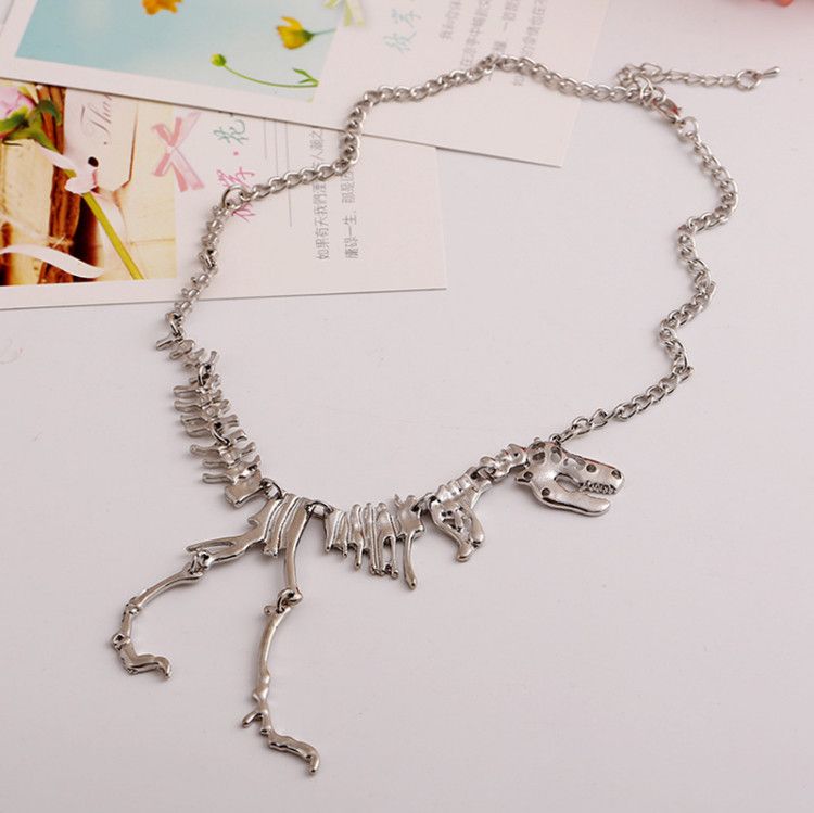 Jewelry 50cm Gothic Tyrannosaurus Rex Skeleton Dinosaur Necklace Size ONE SIZE - 1 Thumbnail