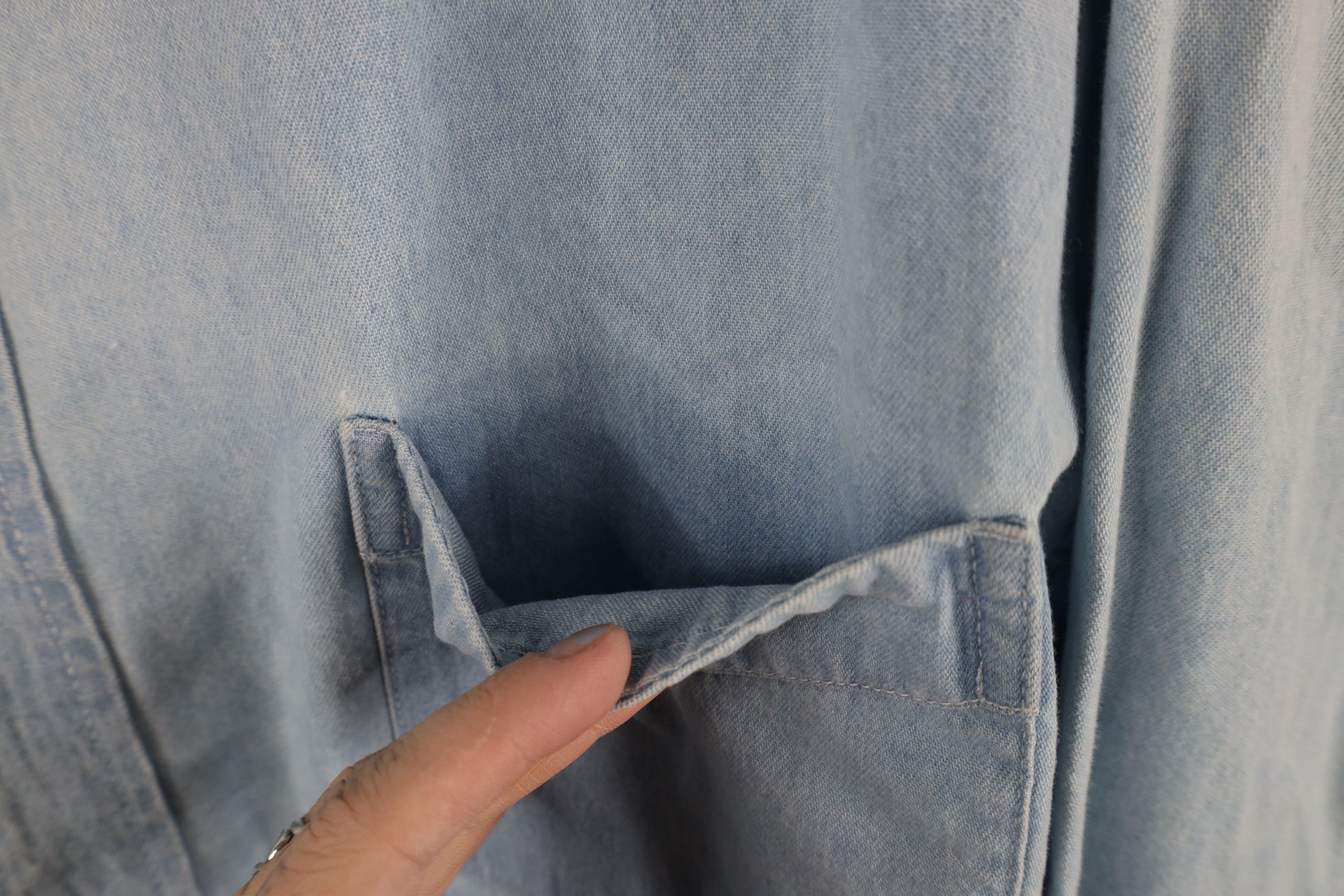 Vintage Vintage 90s Streetwear Denim Jean Button Down Shirt Blue Size US XL / EU 56 / 4 - 9 Thumbnail