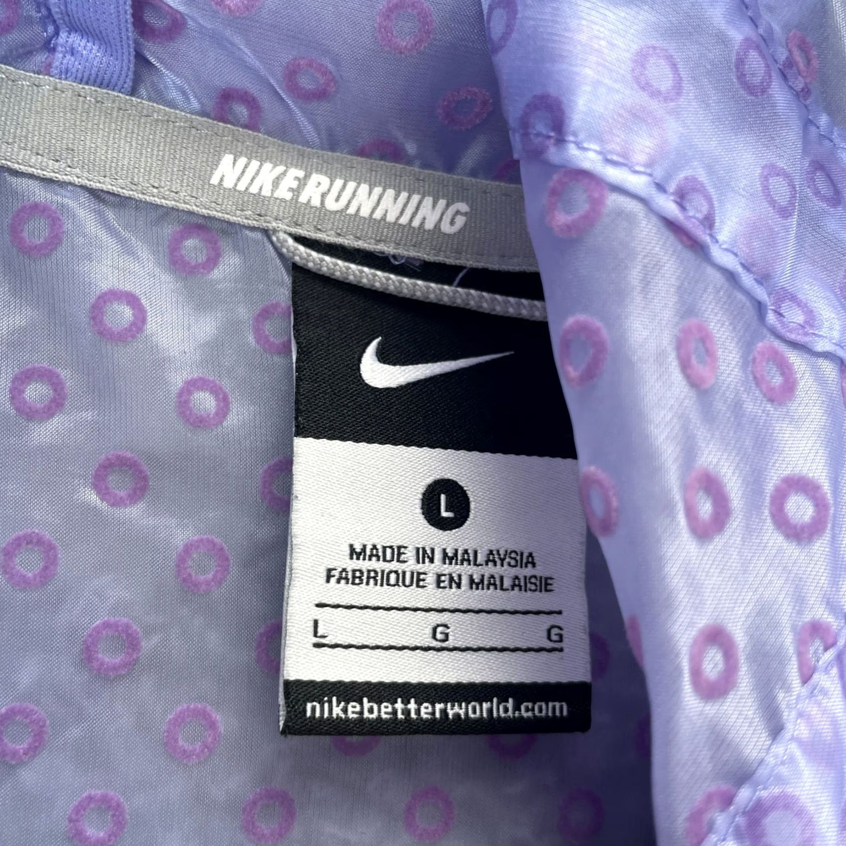 Nike Nike Womens Large Purple Windbreaker Jacket Running Jogging Performance Hooded Size L / US 10 / IT 46 - 3 Thumbnail
