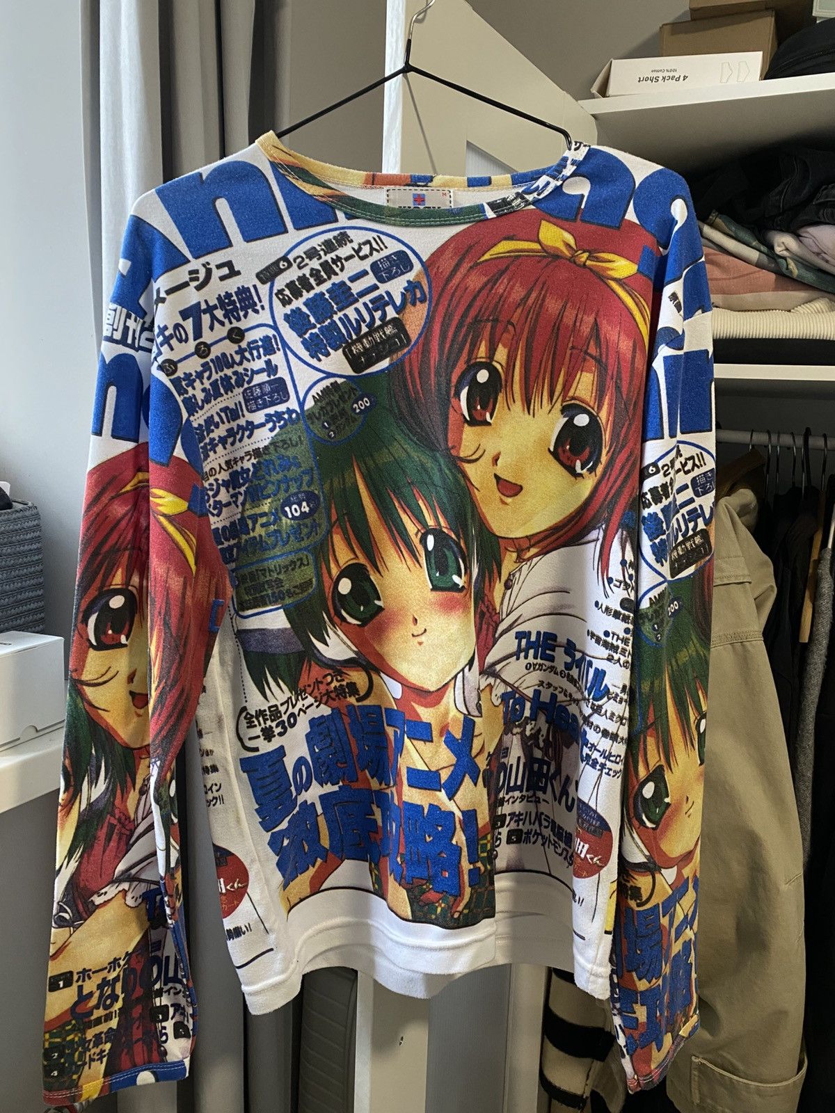 Vintage vintage rare 90s WORK by Eaksak manga graphic long sleeve Size M / US 6-8 / IT 42-44 - 3 Thumbnail