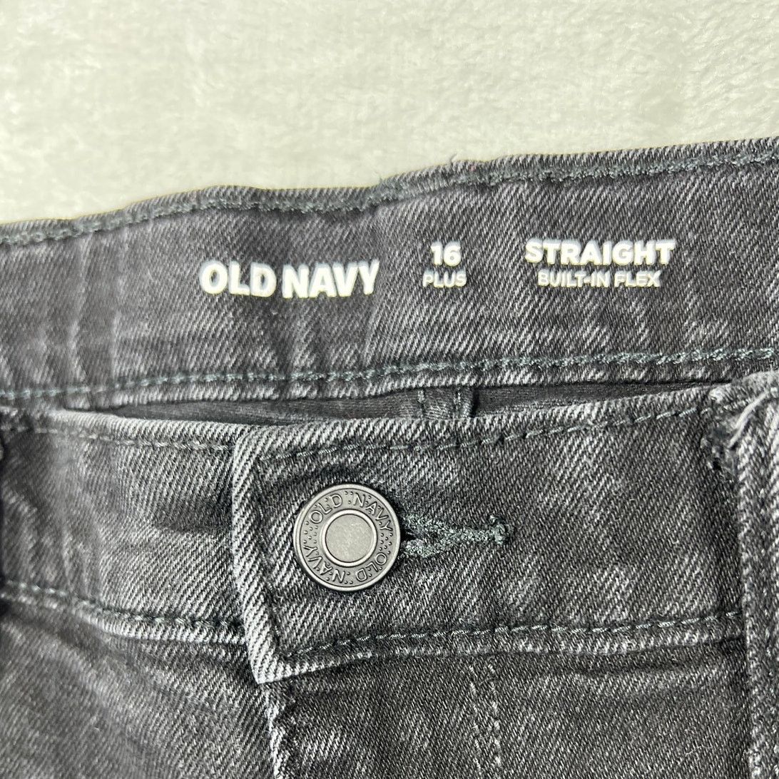 Old Navy Old Navy Women's 16 Straight Built-In Flex Black Jeans Size 38" / US 16 / IT 52 - 3 Thumbnail