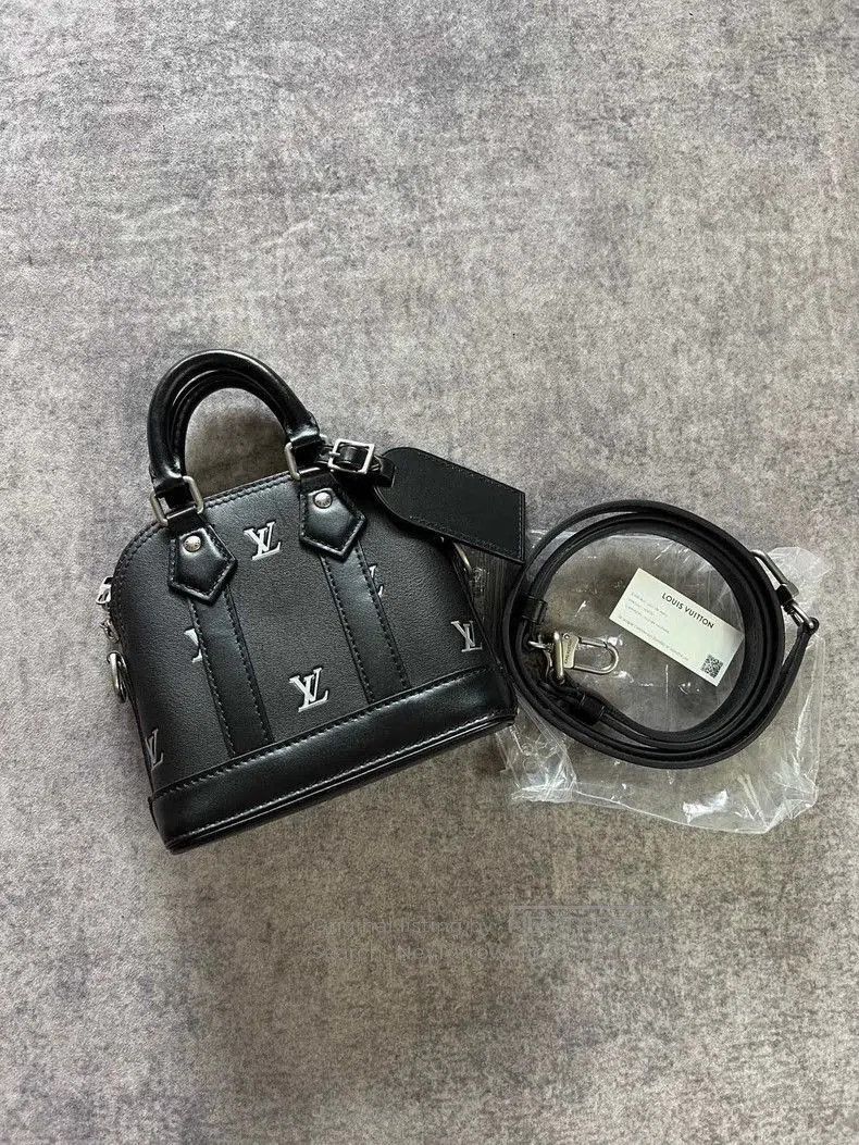 Louis Vuitton LV Black Silver Shell Bag.