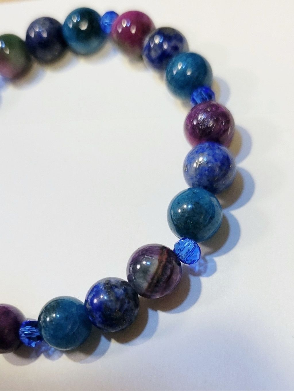Handmade Gemstone Intent Beaded Bracelet With Tumbled Stones & Card Size ONE SIZE - 3 Thumbnail