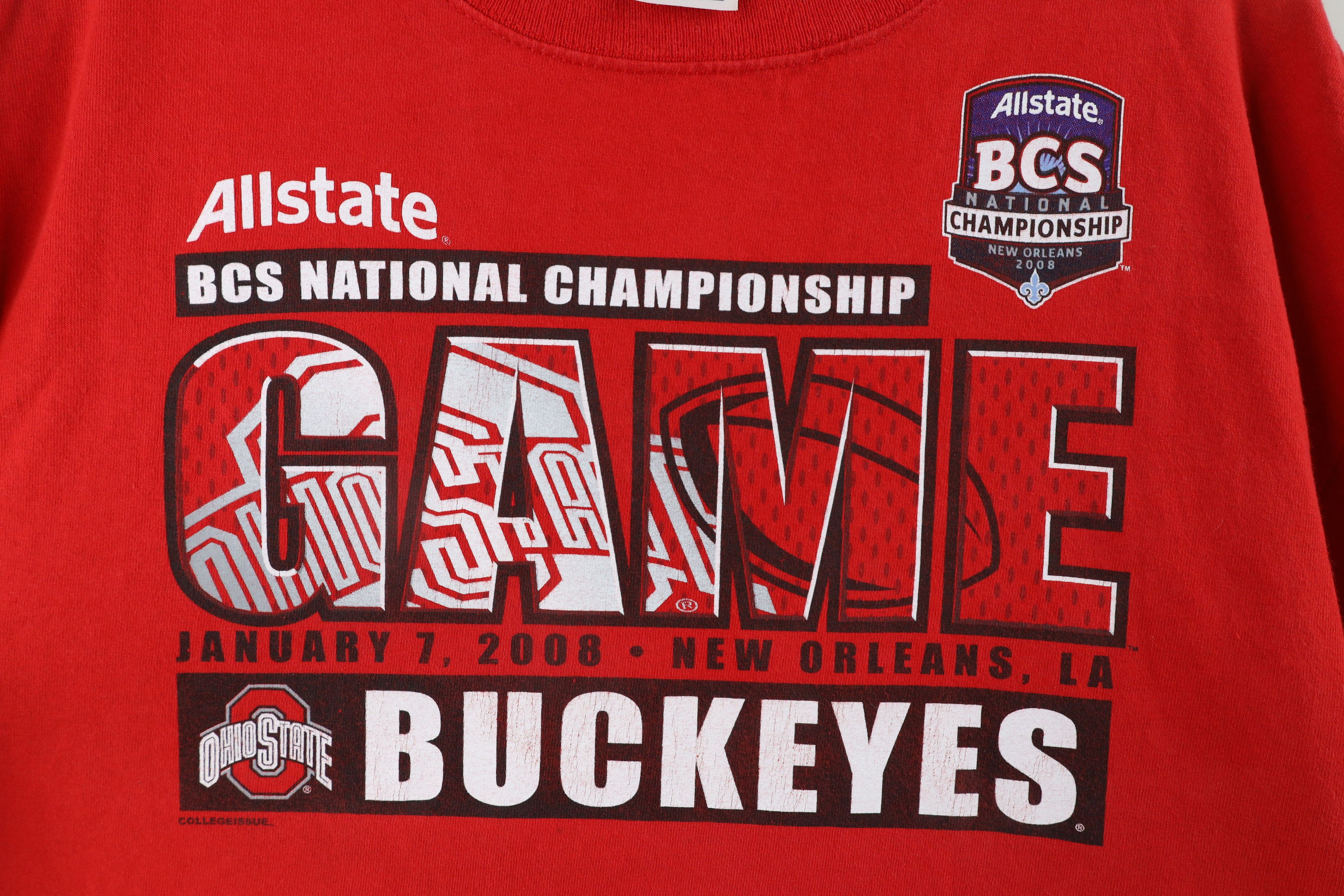 Vintage Vintage Y2K 2008 Ohio State University Football T-Shirt Size US L / EU 52-54 / 3 - 4 Thumbnail