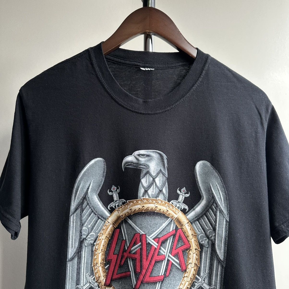 Band Tees × Slayer × Vintage VINTAGE Y2K SLAYER EAGLE METAL BAND TEE Size US M / EU 48-50 / 2 - 2 Thumbnail
