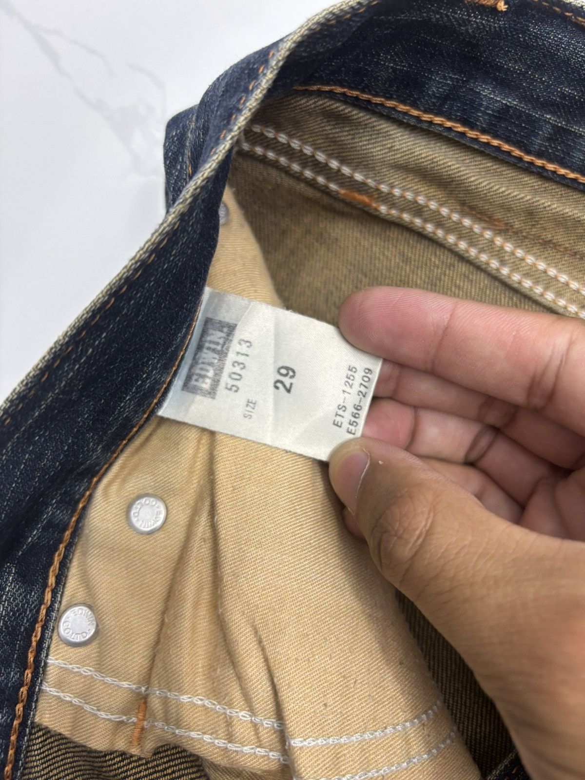 Edwin VINTAGE EDWIN MADE IN JAPAN LOT 503 RUSTY DISTRESSED DENIM Size US 31 - 11 Thumbnail