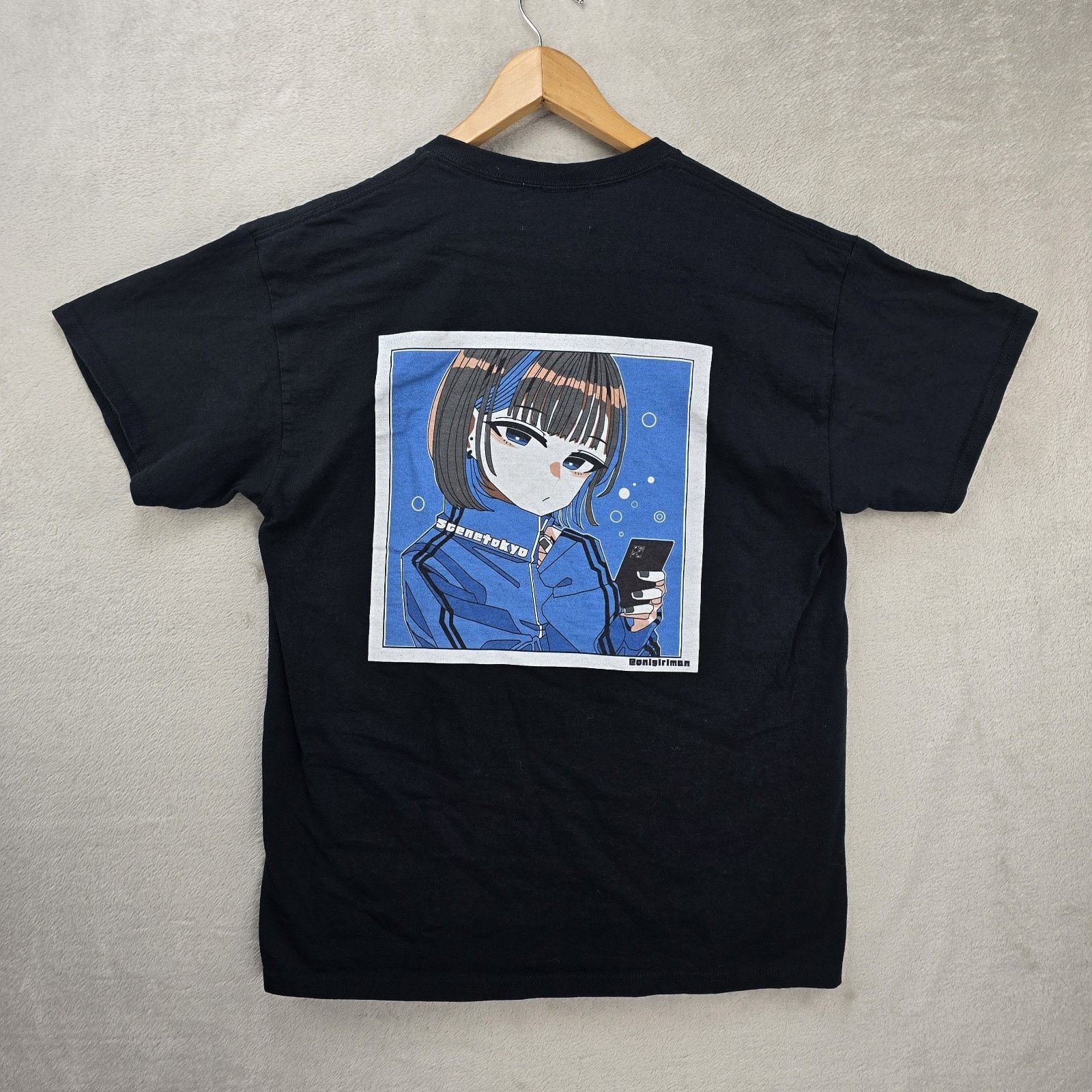 Other Scene Tokyo Shirt Mens Large Black Anime Girl Cell Phone Size US L / EU 52-54 / 3 - 6 Thumbnail