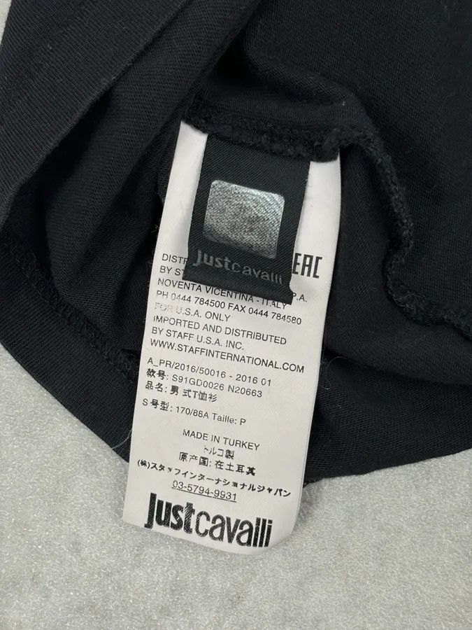 Just Cavalli Cavalli Black Cotton T-Shirt Graphic Lips Print Size S Size US M / EU 48-50 / 2 - 9 Thumbnail