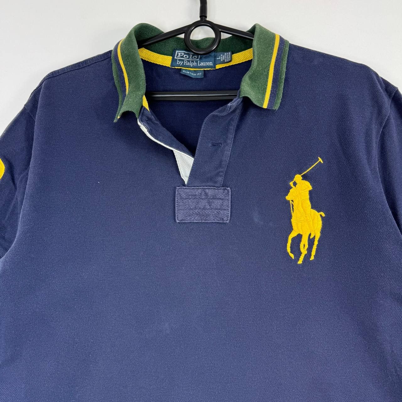 Polo Ralph Lauren Polo Ralph Lauren Big Pony Polo Shirt Navy Yellow Mens L Size US L / EU 52-54 / 3 - 2 Thumbnail