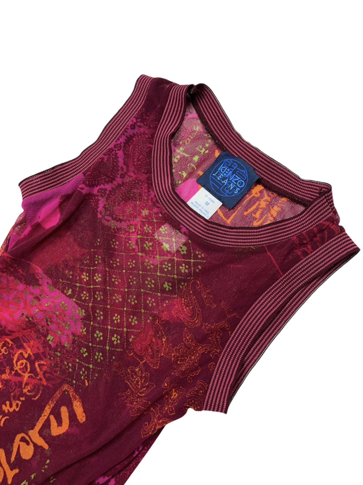 Kenzo × Vintage Vintage Kenzo Mesh Top Sleeveless Japanese Floral y2k Size M / US 6-8 / IT 42-44 - 3 Thumbnail