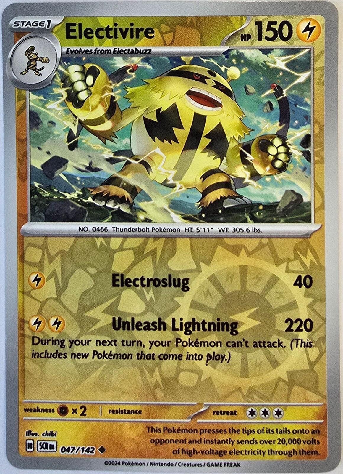 Pokemon Electivire (number 047/142) from the Stellar Crown Size ONE SIZE - 1 Thumbnail