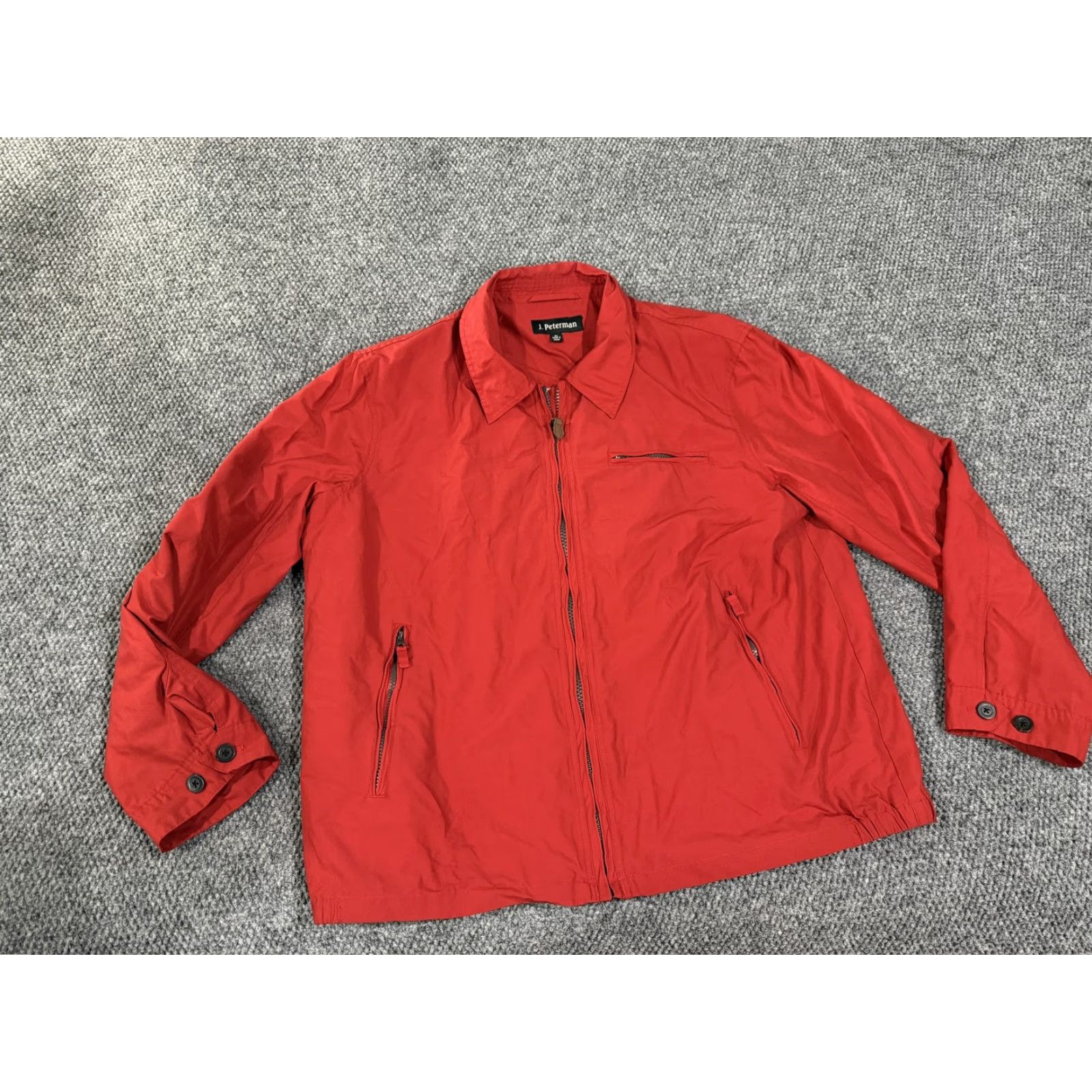 Vintage J. Peterman Jacket Mens XL Red Lightweight Lined Windbreaker Full Zip Collared Size US XL / EU 56 / 4 - 2 Thumbnail