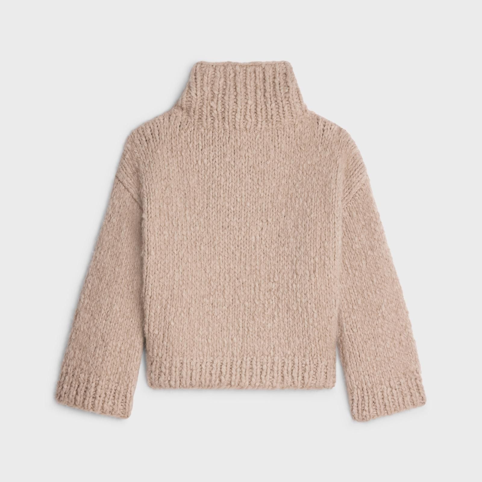 Celine o1bcso1str0824 High Neck Sweater In Cashmere Wool in Taupe Size S / US 4 / IT 40 - 2 Thumbnail